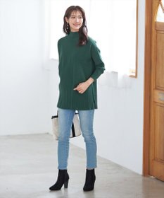 Tiaclasse 【新色追加・洗える】ランダムリブ編みドルマンニットチュニック