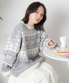 WEGO ベロアモール総柄プルオーバー