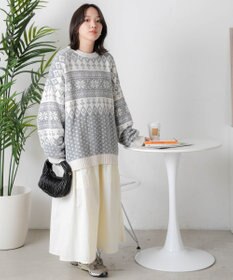 WEGO ベロアモール総柄プルオーバー