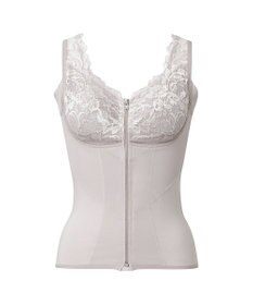 BRADELIS New York 【BRADELIS NewYork peace】細みえフロントファスナー綿混ブラキャミ25 補正下着 カップ付き キャミソール ブラトップ シェイパー