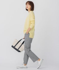 23区 ウールミルドストレッチチェック テーパードパンツ