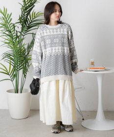 WEGO ベロアモール総柄プルオーバー