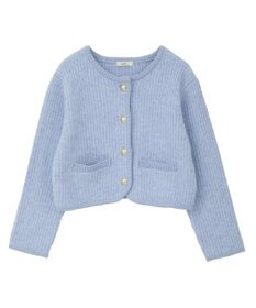 earth music&ecology 【WEB限定】ゴールド釦ショートニットカーディガン