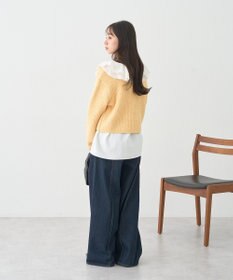 earth music&ecology 【WEB限定】ゴールド釦ショートニットカーディガン