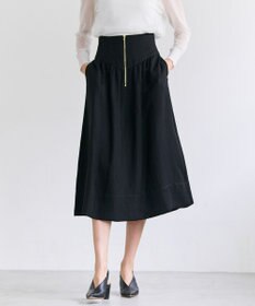 BEIGE， BERNARD / リネン混 ゴールドジップ ハイウエススカート