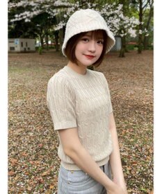 Green Parks ケーブル半袖ニット