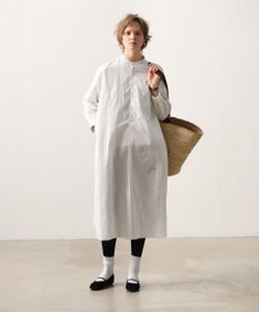 LENO STRIPE SHIRTS DRESS / ストライプシャツドレス