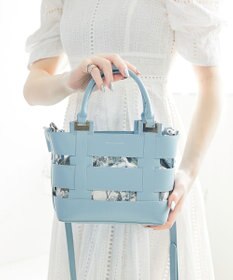 style code 【MERCURYDUO/マーキュリーデュオ】軽量メッシュ　花柄巾着付ミニトートバッグ