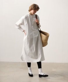 LENO STRIPE SHIRTS DRESS / ストライプシャツドレス