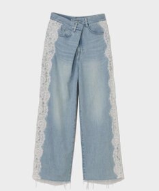 GRACE CONTINENTAL サイドレースデニムパンツ