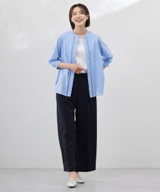 J.PRESS LADIES S 【WEB限定カラーあり・洗える】Sheer Vis リネン バンドカラー ブラウス