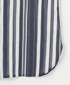 J.PRESS LADIES 【洗える】SHEER dobby ストライプ シャツカラー ブラウス