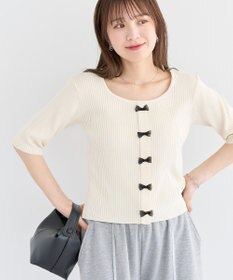 Green Parks ・ｓｗｉｎｇ　ｂｙ　フロントリボンリブニット