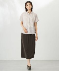 J.PRESS LADIES S 【洗える・接触冷感】ドビー強撚ストライプ シャツ ブラウス