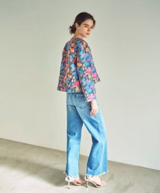 GRACE CONTINENTAL フラワージャガードノーカラージャケット