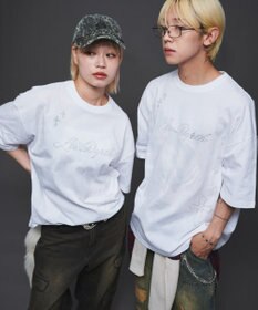 WEGO 【ユニセックス着用ITEM】ラインストーングラフィックT（SS）