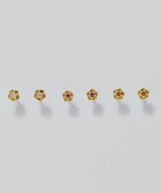 Phoebe 【金属アレルギー対応】プチフラワービジュースタッドピアス　オレンジ