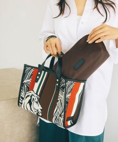 TREASURE TOPKAPI】ニットジャガード ライオン柄 2way ミニ トート