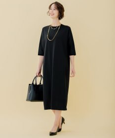 自由区 【洗える】シャインハイゲージ ドルマンスリーブワンピース
