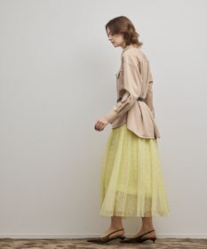 GRACE CONTINENTAL フロッキードットプリーツスカート