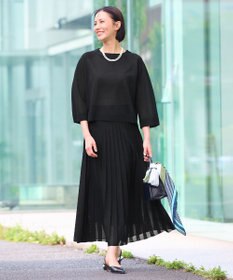 自由区 【セットアップ対応・洗える】ヴィスコースシアーニット スカート