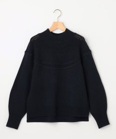 組曲 【WEB限定カラーあり】透かし編みバルキーハイネックニット