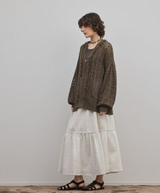 GRACE CONTINENTAL zipミドルニットカーディガン