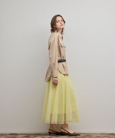 GRACE CONTINENTAL フロッキードットプリーツスカート