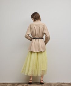 GRACE CONTINENTAL フロッキードットプリーツスカート