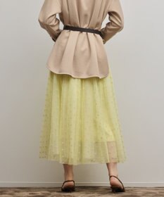 GRACE CONTINENTAL フロッキードットプリーツスカート