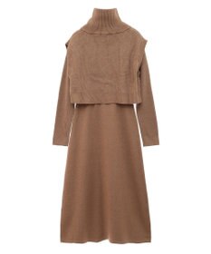 earth music&ecology ＳＥＴ２点ＺＩＰベスト＋ニットワンピース