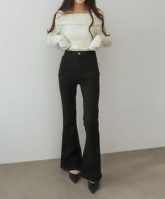 WEGO 【美脚パンツ】ストレッチフレアデニムパンツ