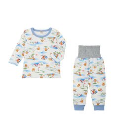 MIKI HOUSE HOT BISCUITS 【80-120cm】 リゾートビーンズ 腹巻き付き タック天竺素材 長袖パジャマ