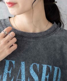 WEGO 【洗える】ヴィンテージウォッシュロールアップショートTシャツ