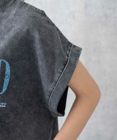 WEGO 【洗える】ヴィンテージウォッシュロールアップショートTシャツ