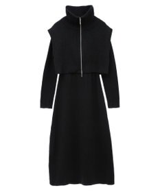 earth music&ecology ＳＥＴ２点ＺＩＰベスト＋ニットワンピース