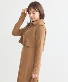 earth music&ecology ＳＥＴ２点ＺＩＰベスト＋ニットワンピース