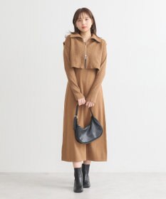 earth music&ecology ＳＥＴ２点ＺＩＰベスト＋ニットワンピース