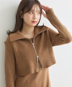 earth music&ecology ＳＥＴ２点ＺＩＰベスト＋ニットワンピース