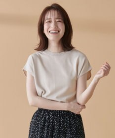 ANY 【UVケア/接触冷感/アンチピリング】クールタッチフレンチスリーブニット