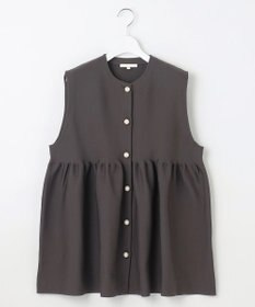 自由区 【洗える】パールディティールニット ジレ