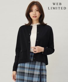 J.PRESS LADIES L 【WEB限定・洗える】WORSTED WOOL クルーネック カーディガン