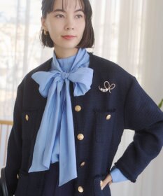 WEGO 【ANGIE VINTAGE/オケージョン対応 / セレモニー対応】ノーカラー ツイードジャケット