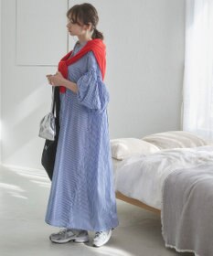 WEGO 【ANGIE VINTAGE】ボリュームスリーブ バンドカラー シャツワンピース