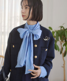 WEGO 【ANGIE VINTAGE/オケージョン対応 / セレモニー対応】ノーカラー ツイードジャケット