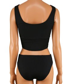 San-ai Resort（三愛水着楽園） 【WEB限定】5点セット キャップ付きUVカットタンキニ+ティアードラッシュセット水着【BeachQueen(ビーチクイーン）】