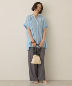 AMERICAN HOLIC イージーケア 接触冷感フレンチスリーブギャザーシャツ