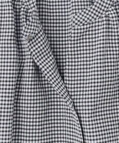 J.PRESS LADIES 【洗える】バイカラーギンガム&ストライプ ブラウス