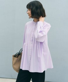 UNFILO 【セレモニー】バンドカラー タックブラウス