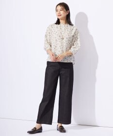 J.PRESS LADIES S 【洗える】ハイパワーデニムツイル ワイド パンツ